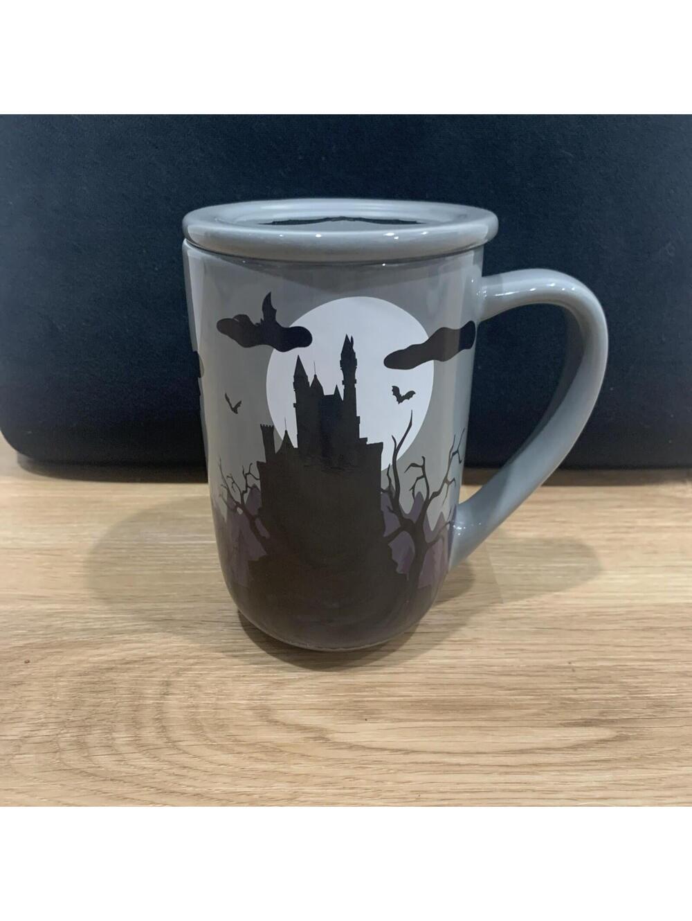 David’s Tea Halloween Grey Bats Mug 16oz Nordic GrayBlack